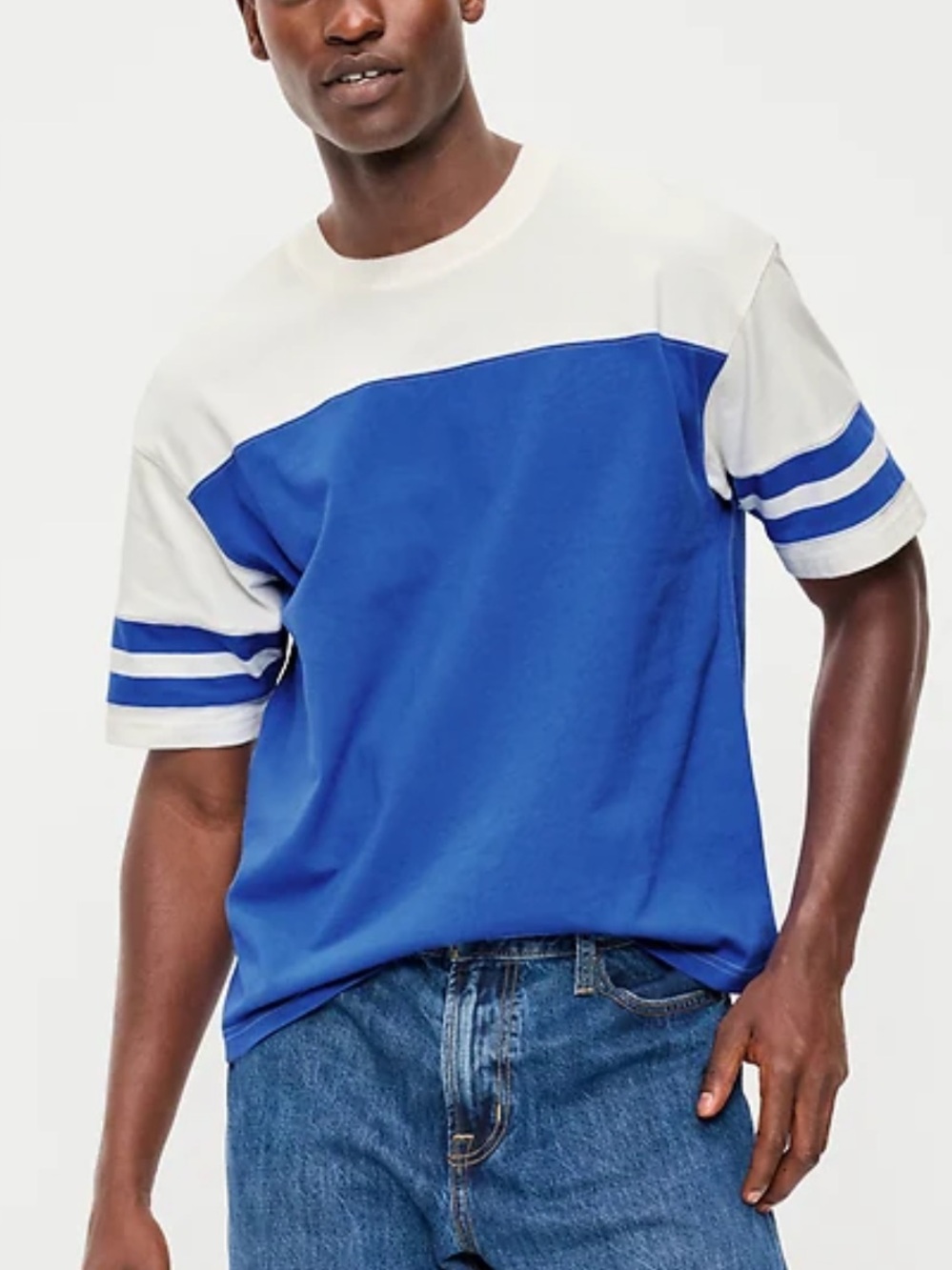 Old Navy Mens Heavyweight Short Sleeve Football Style T-Shirt NWT